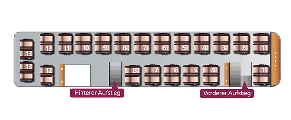 Sitzplan 5★ Superior-Bistro-Bus Oberdeck