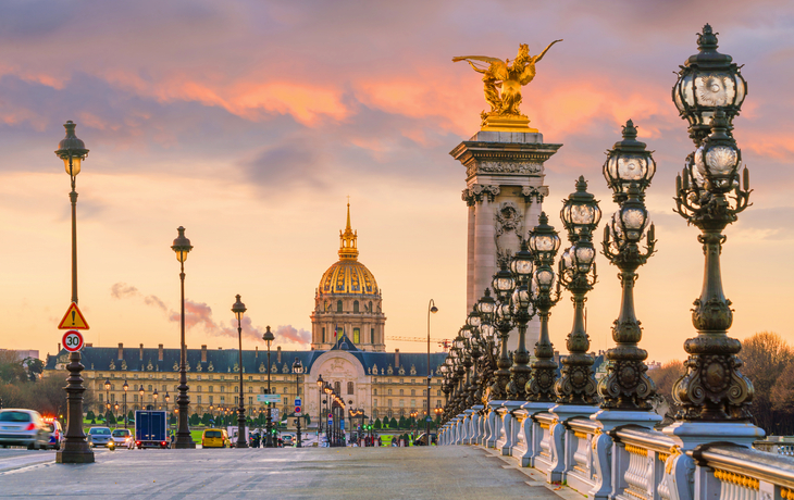 Die Alexander III Brücke über die Seine in Paris
