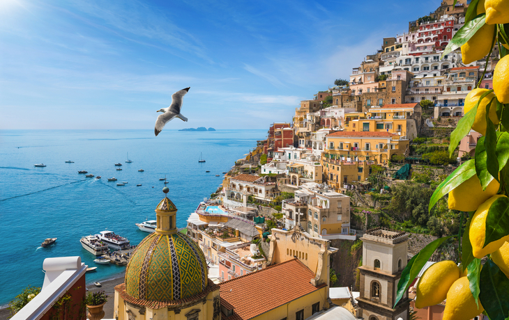 Positano an der Amalfiküste in Kampanien