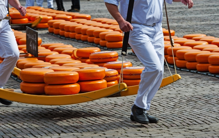 holländischer Käse auf dem Markt in Alkmaar
