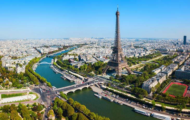 Eiffel Tower aerial view, Paris