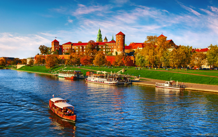 herbstliches Wawel-Schloss in Krakau, Polen
