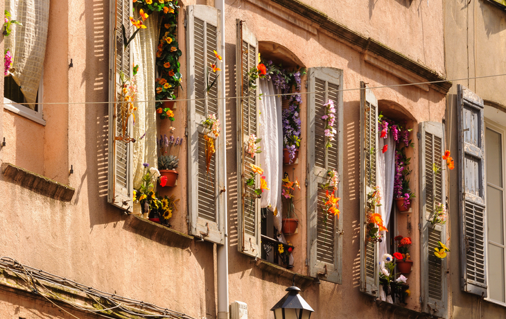 Fenster und Fensterläden in Grasse