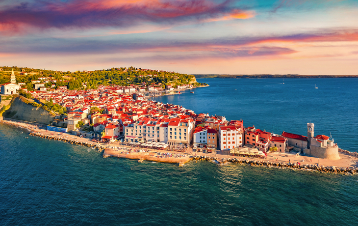 Luftaufnahme von Piran