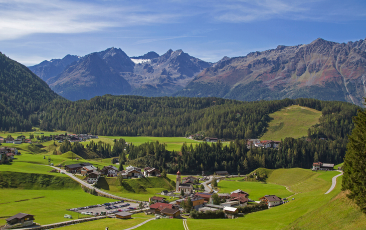 Blick auf Niederthai im Ötztal