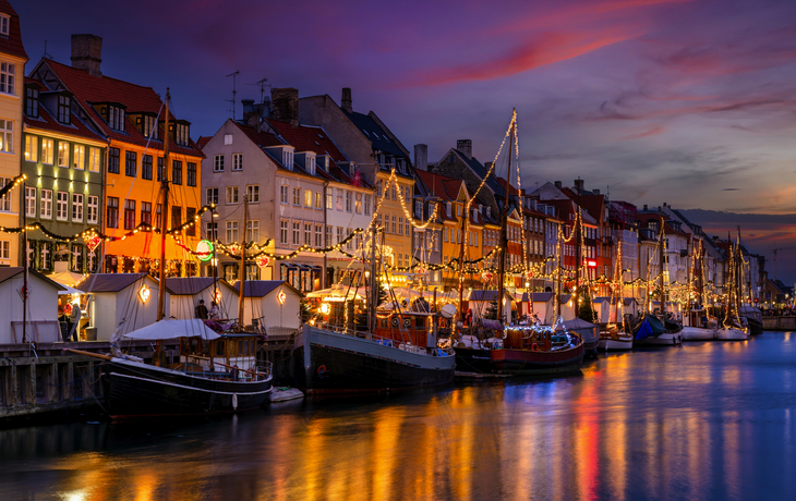Winter im Nyhavn-Viertels in Kopenhagen