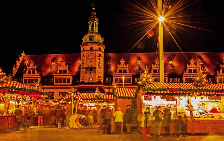 Weihnachtsmarkt in Leipzig, Deutschland