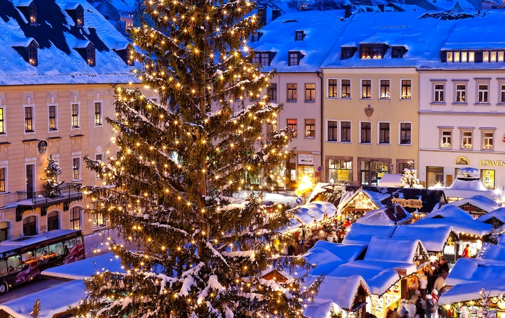 Weihnachtsmarkt in Annaberg-Buchholz im Erzgebirge, Deutschland
