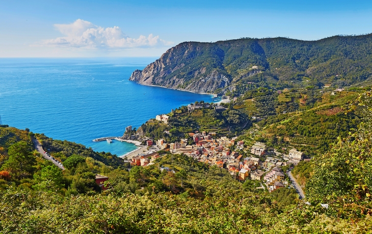 Aerial szenische Ansicht von Monterosso, Cinque Terre, Italien