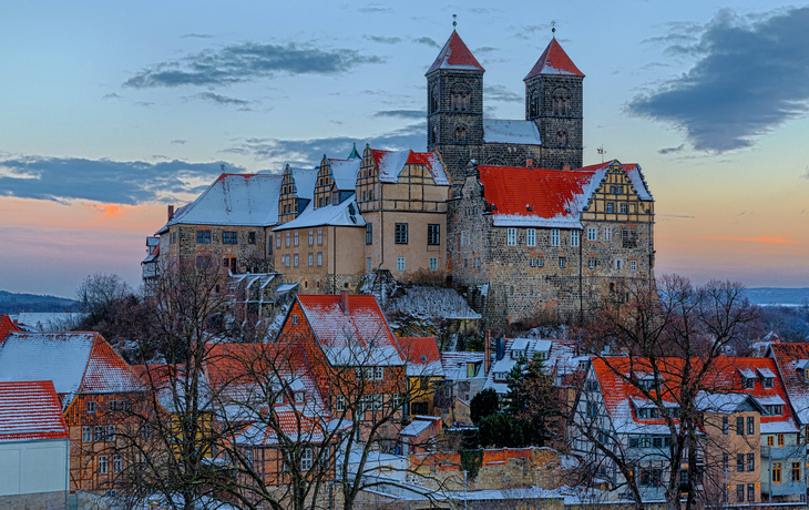 Schloss in Quedlinburg im Winter