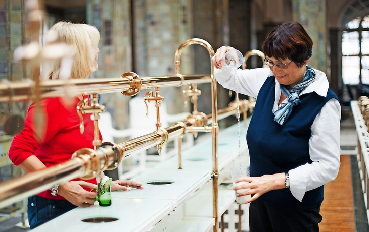 Brunnendame in Bad Kissingen beim Heilwasserausschank