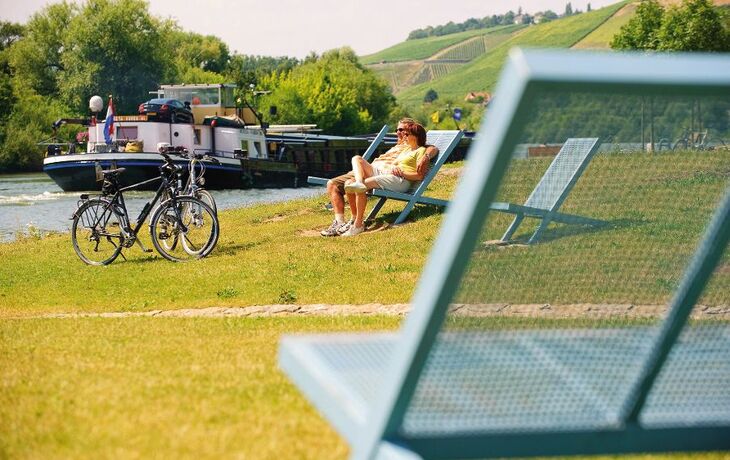 Rast am Main-Radweg bei Randersacker