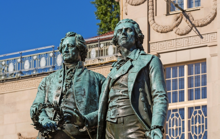 Goethe-Schiller-Denkmal in Weimar, Deutschland