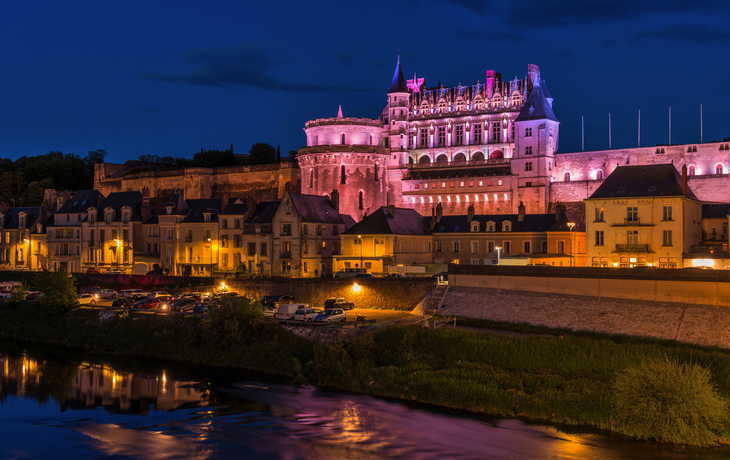 illuminiertes Chateau Amboise im Loiretal, Frankreich