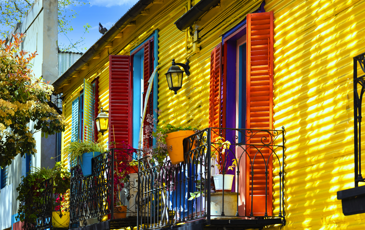 bunte Häuser in Caminito, Buenos Aires