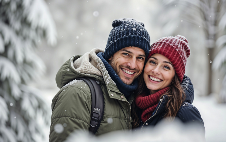 winterliches Portrait eines Paares