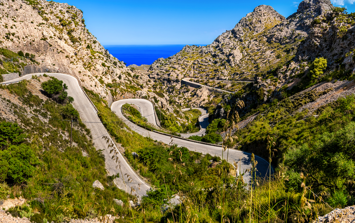die wohl spektakulärste Straße Mallorcas im Tramuntana Gebirge: Sa Calobra